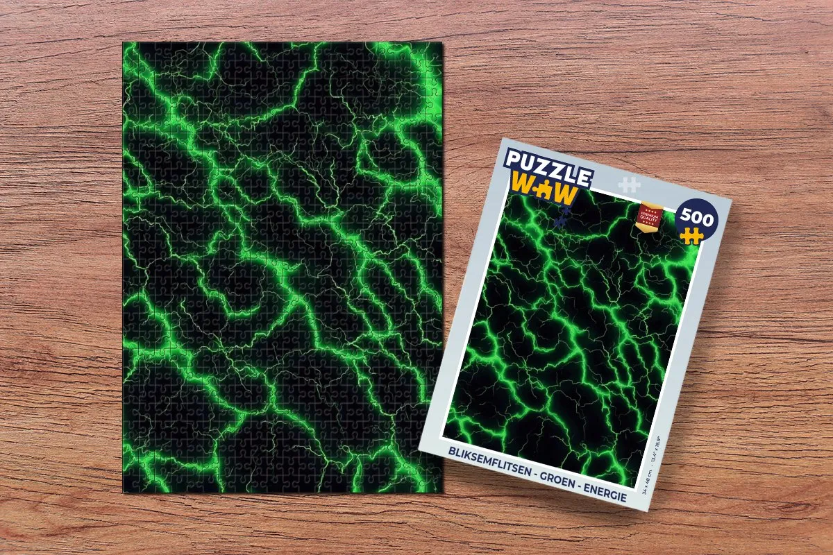 PuzzleWow Bliksemflitsen Legpuzzel 500 Stuks - Groen