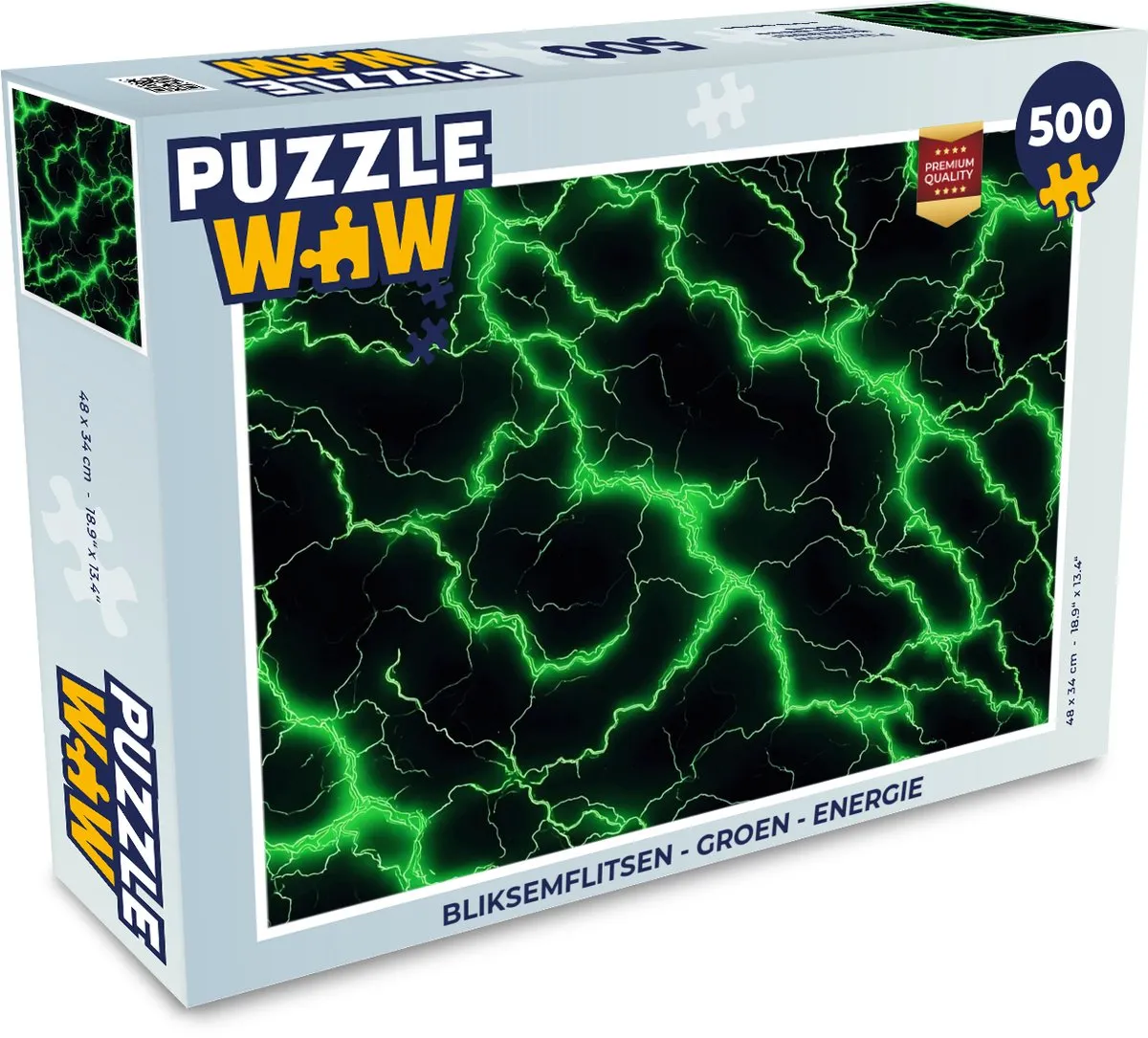PuzzleWow Bliksemflitsen Legpuzzel 500 Stuks - Groen
