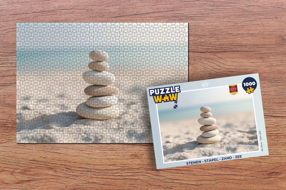 PuzzleWow Zee Legpuzzel 1000 Stukken - Stenen Stapel