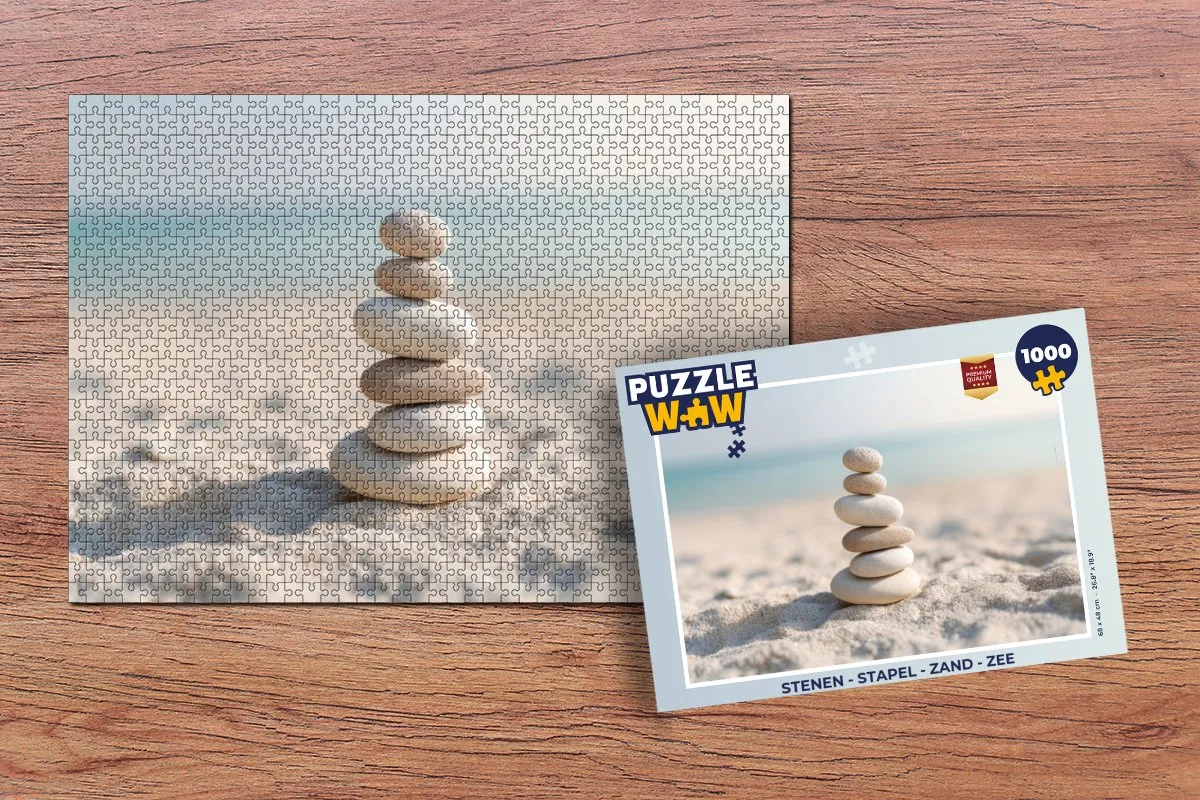 PuzzleWow Zee Legpuzzel 1000 Stukken - Stenen Stapel