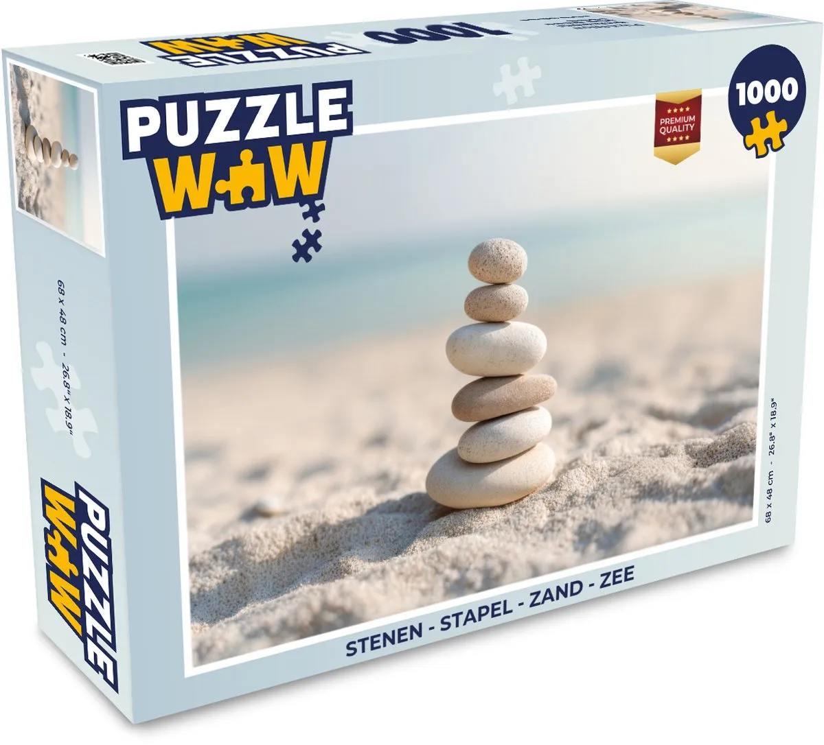 PuzzleWow Zee Legpuzzel 1000 Stukken - Stenen Stapel
