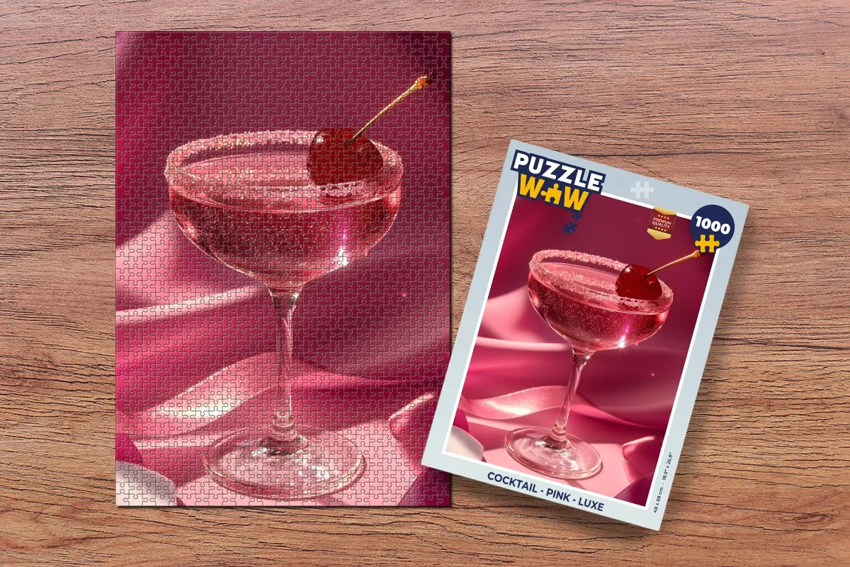 PuzzleWow Cocktail Legpuzzel 1000 Stuks - Roze