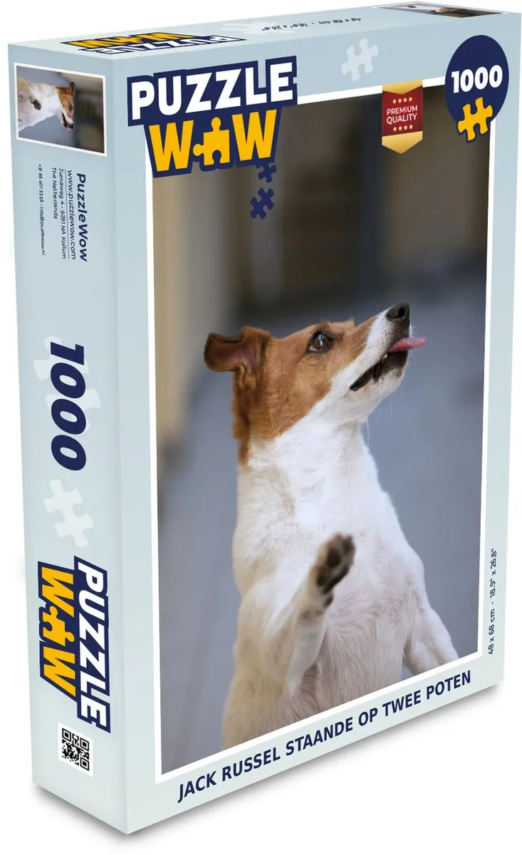 PuzzleWow Jack Russel Legpuzzel 1000 Stuks - Multicolor