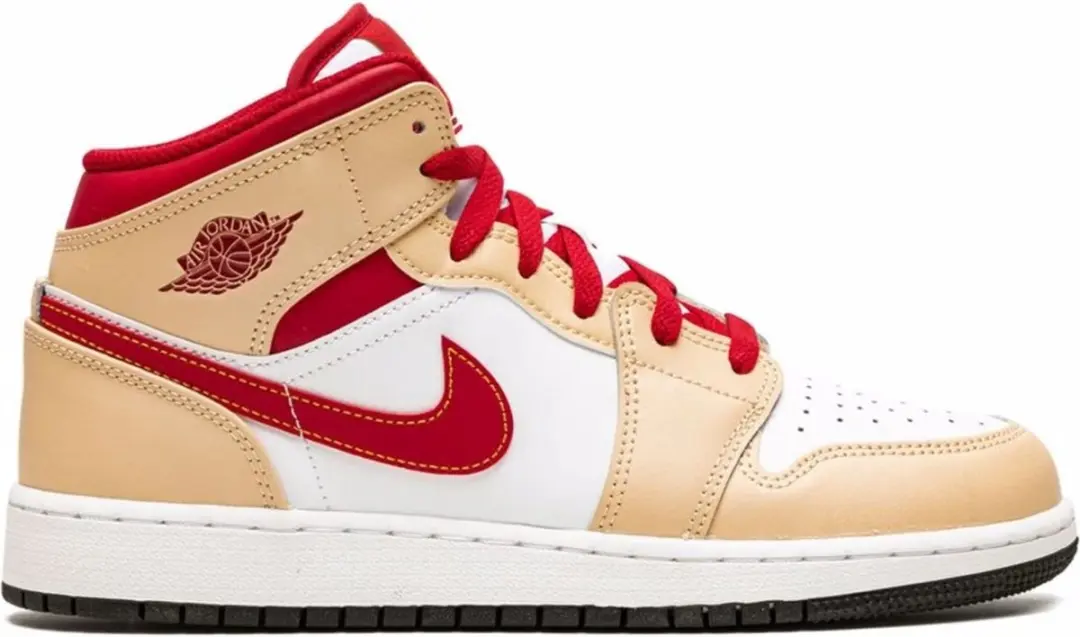 Air Jordan 1 Mid Light 'Cardinal Curry' (GS)