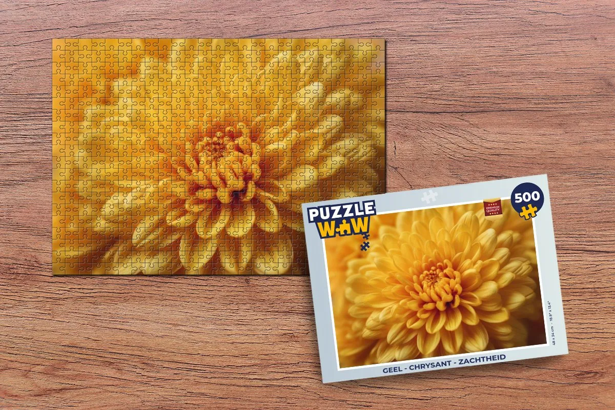 PuzzleWow Chrysant Geel Legpuzzel 500 Stuks