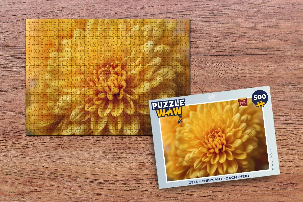 PuzzleWow Chrysant Geel Legpuzzel 500 Stuks