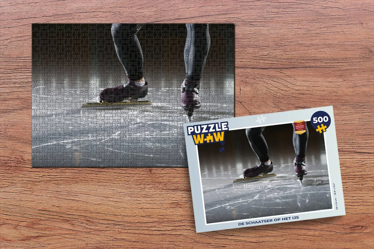 PuzzleWow Legpuzzel De schaatser op het ijs 500 Stuks - Multicolor