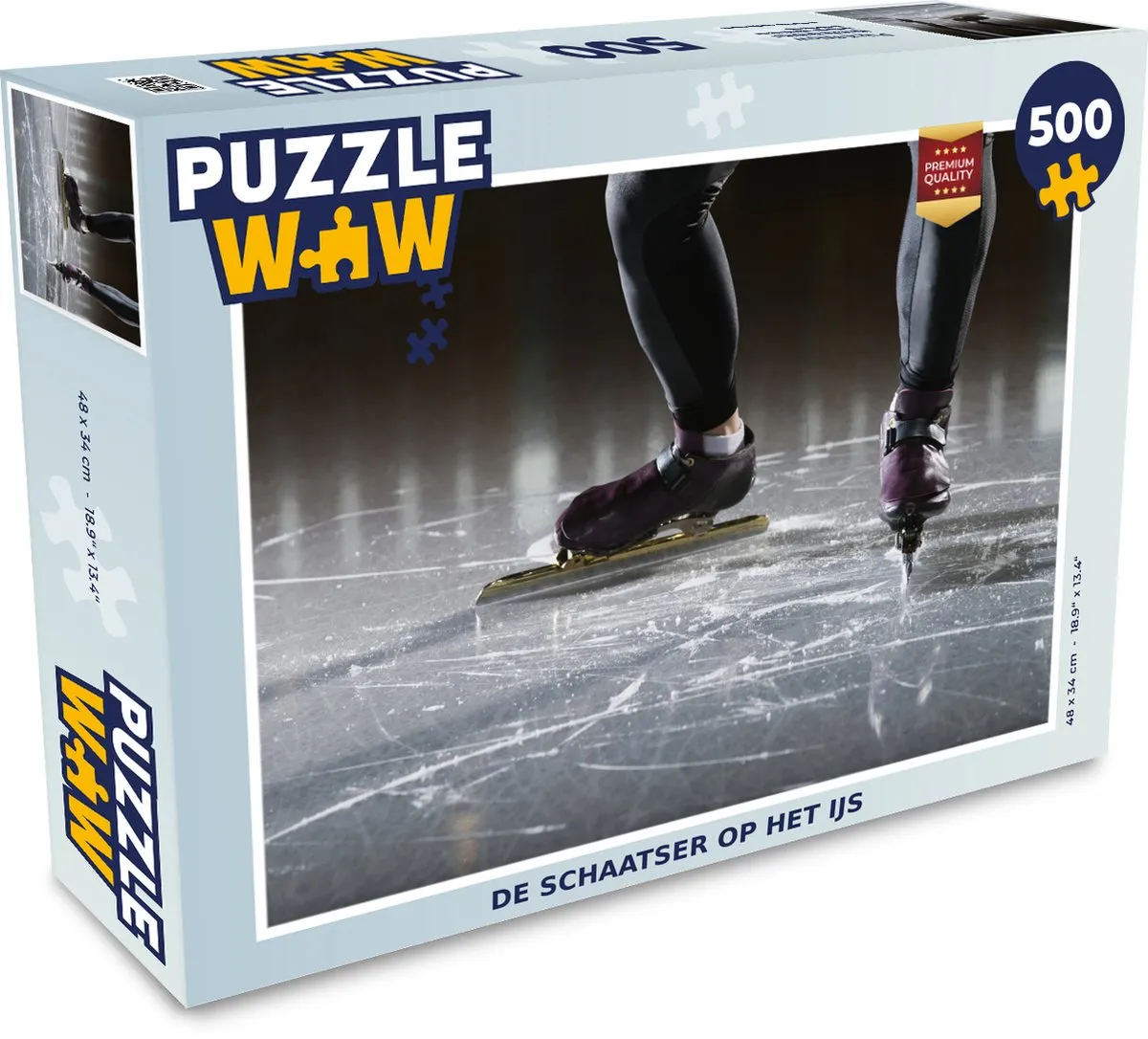 PuzzleWow Legpuzzel De schaatser op het ijs 500 Stuks - Multicolor