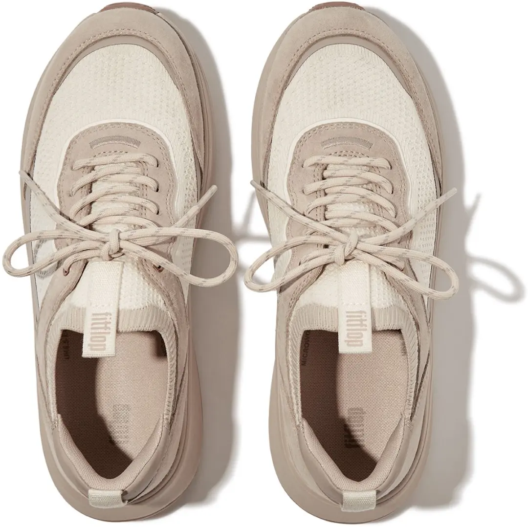 FitFlop F-Mode Suede/Knit Flatform Slip-On - Beige - afbeelding 6 van 6