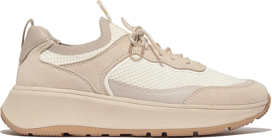 FitFlop F-Mode Suede/Knit Flatform Slip-On