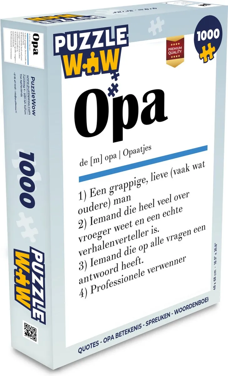 PuzzleWow Quotes Opa 1000 Stuks Multicolor