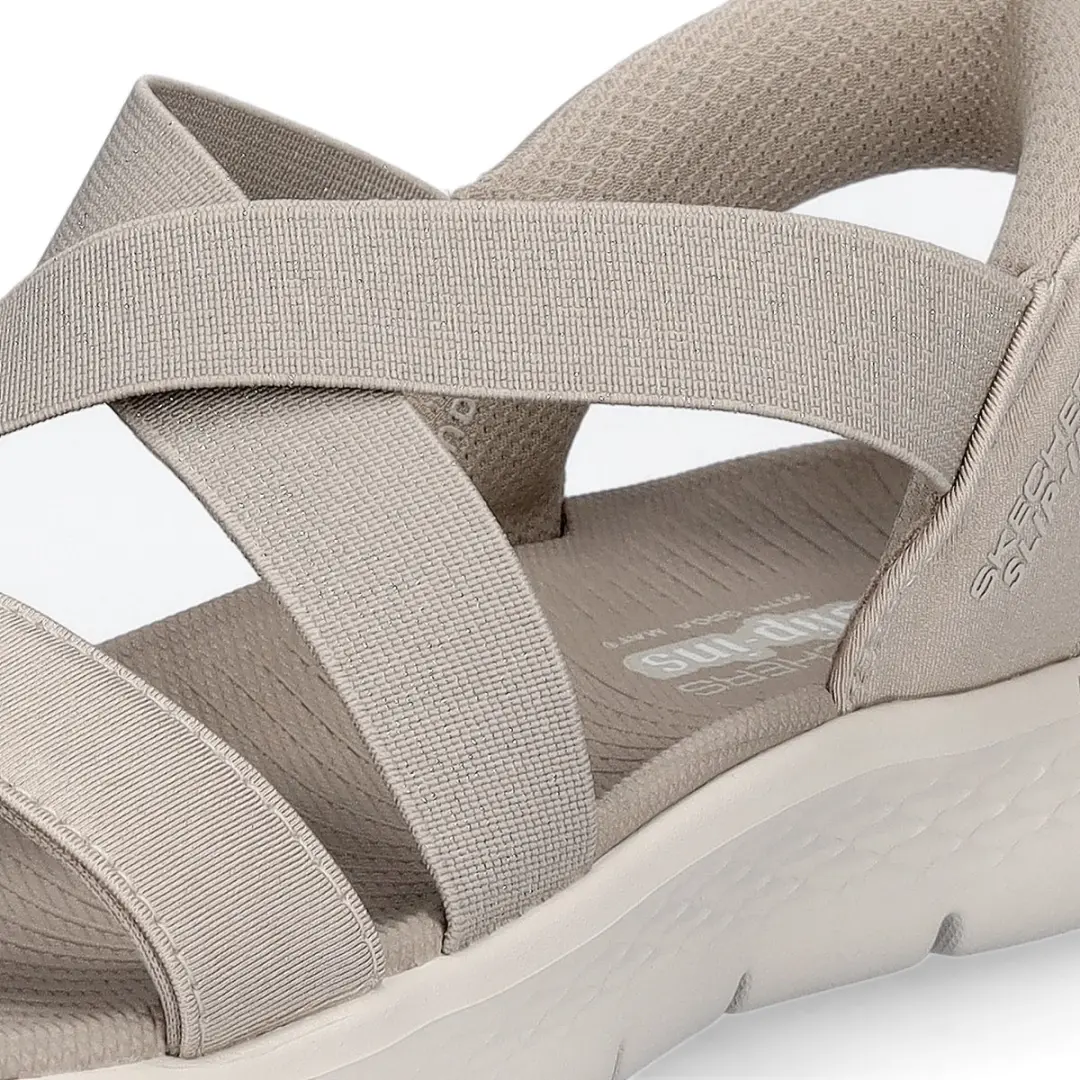 Skechers Go Walk Flex Glimmer Sandalen - Dames 39 - Grijs/Wit