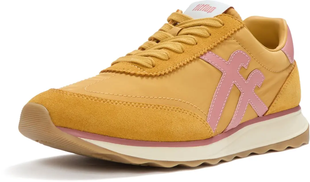 FitFlop FitFlop Retro-Q FF Fabric/Suede Sneakers ROZE