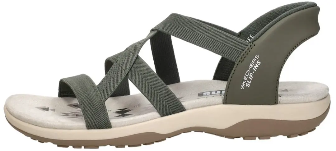 Skechers Reggae Slim Stretch Flex Dames Sandalen 39 - Olijf