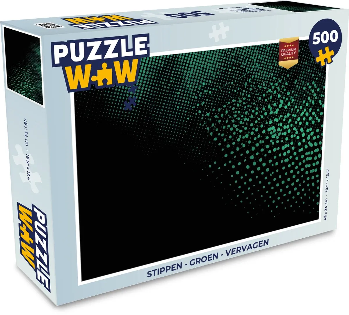 PuzzleWow Stippen Groen Legpuzzel 500 Stuks - MPN 8721374599434
