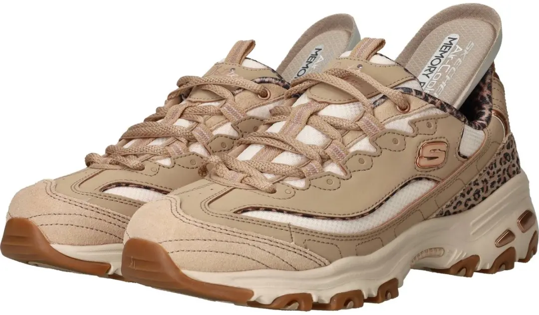 Skechers D'Lites Wild Charm Veterschoenen - Taupe/Multi - afbeelding 6 van 6