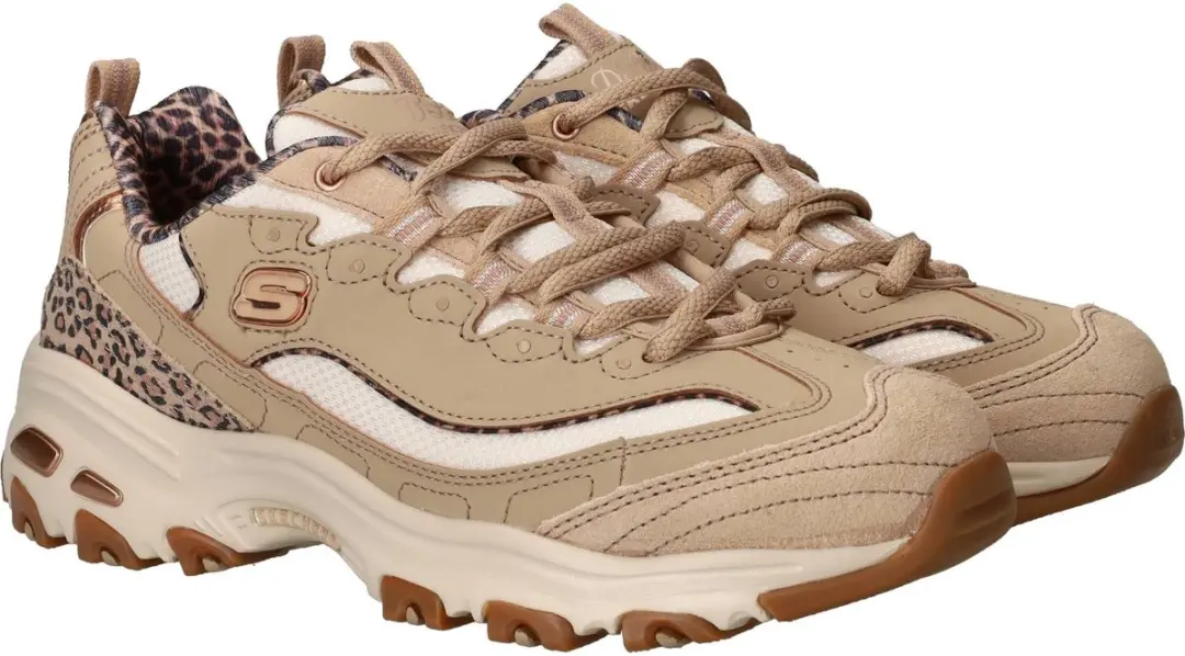 Skechers D'Lites Wild Charm Veterschoenen - Taupe/Multi - afbeelding 2 van 6