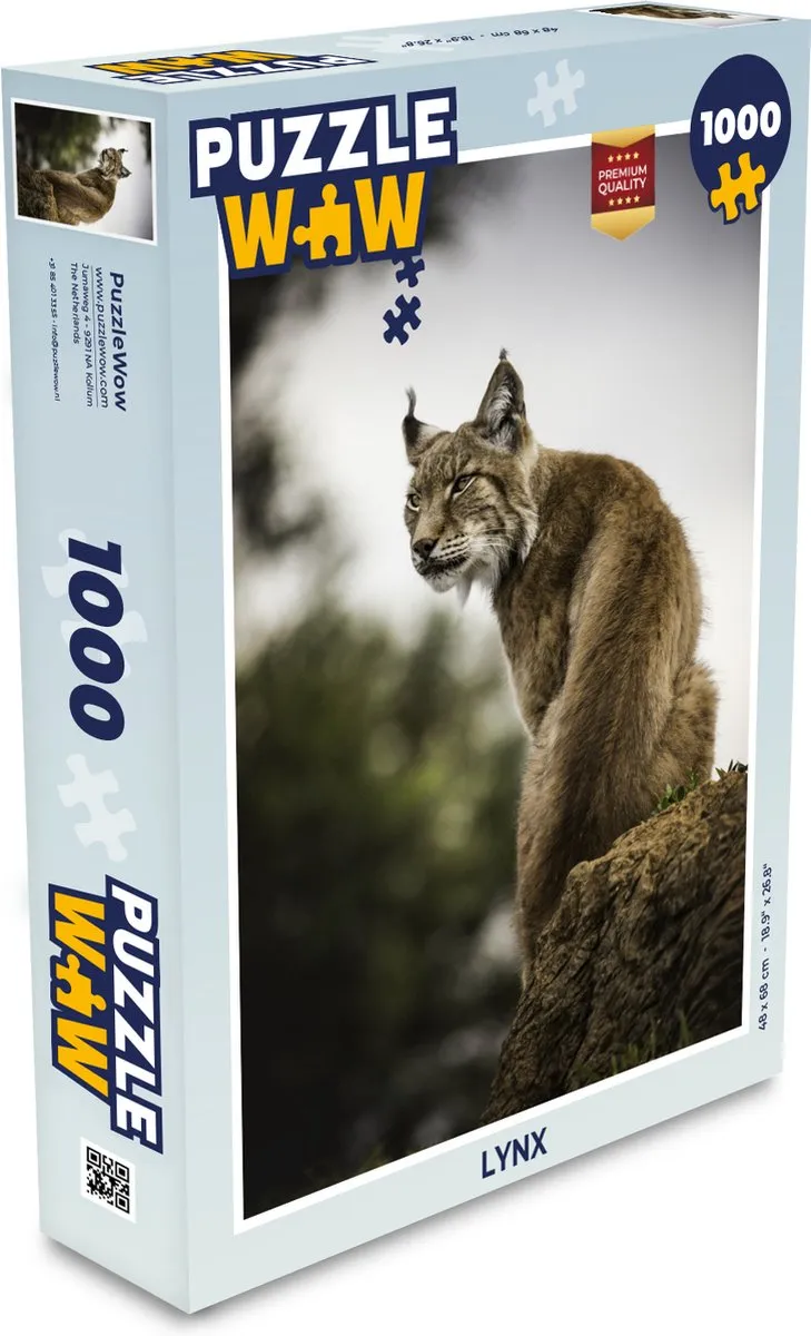 PuzzleWow Lynx Legpuzzel 1000 Stuks - Multicolor