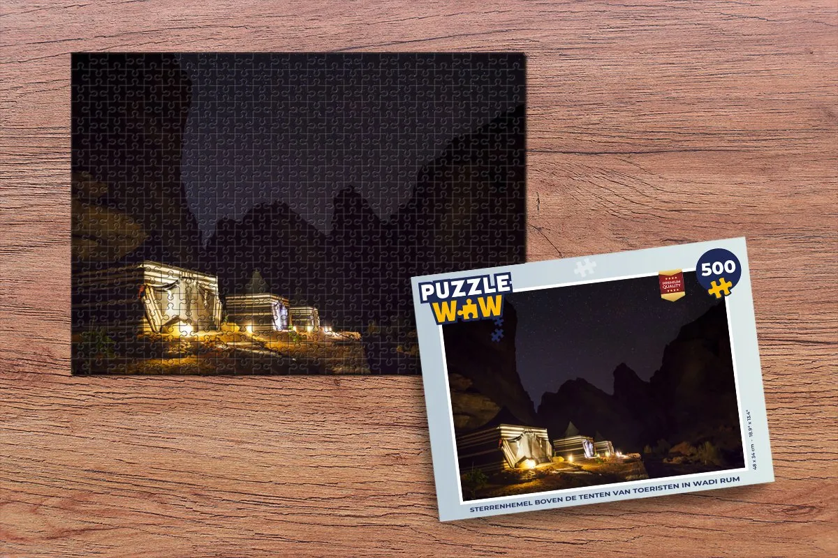 PuzzleWow Sterrenhemel Wadi Rum Legpuzzel 500 Stuks - Multicolor