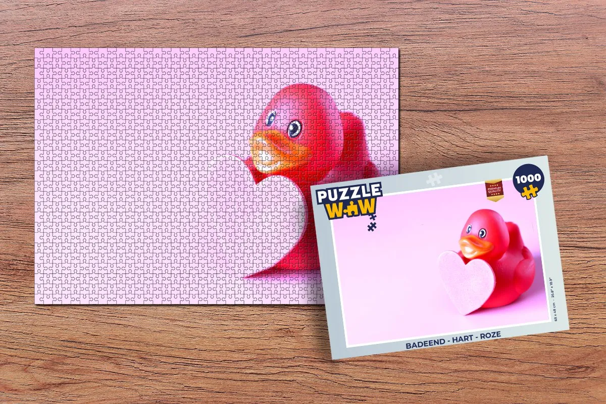 PuzzleWow Badeend Hart Legpuzzel 1000 Stuks - Multicolor