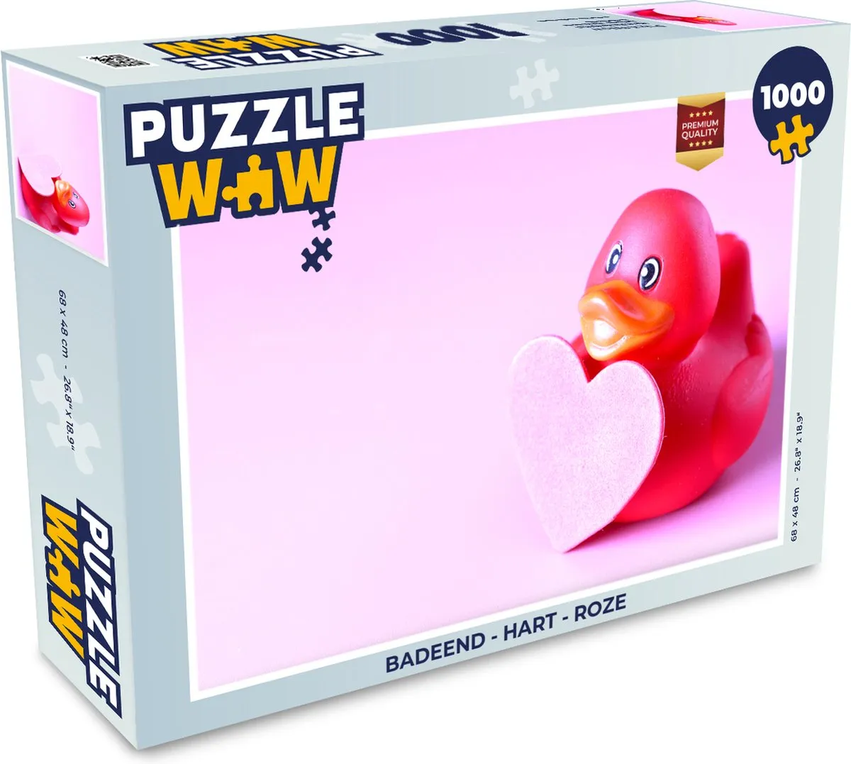 PuzzleWow Badeend Hart Legpuzzel 1000 Stuks - Multicolor