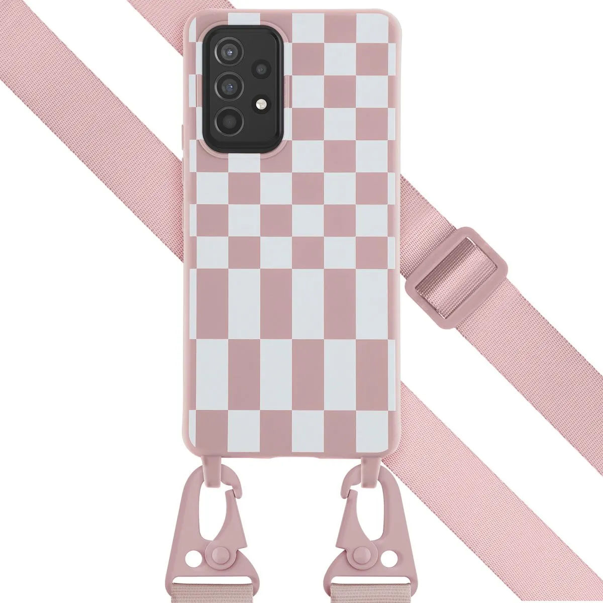 Selencia Hoesje Samsung Galaxy A53 Irregular Check Sand Pink