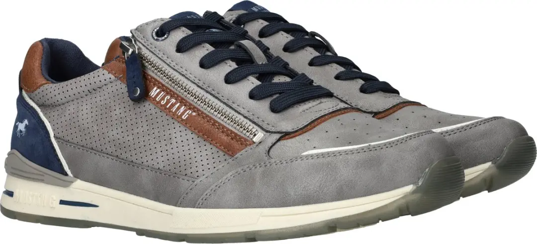 Mustang Heren Sneakers Laag - Grijs - Maat 40 - afbeelding 4 van 6