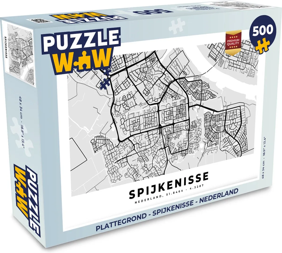 PuzzleWow Spijkenisse Legpuzzel 500 Stuks - Multicolor