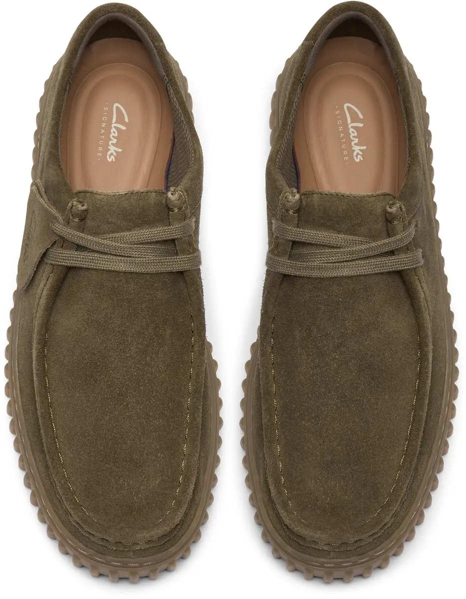 Clarks Torhill Lo Heren Veterschoenen - Olive Suede - afbeelding 2 van 6
