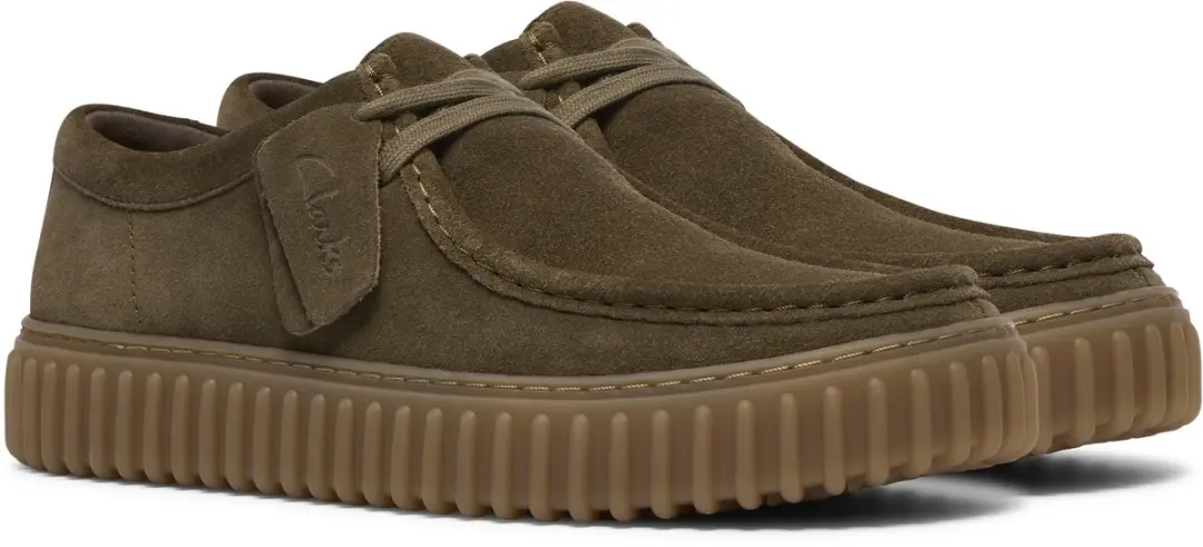 Clarks Torhill Lo Heren Veterschoenen - Olive Suede - afbeelding 5 van 6