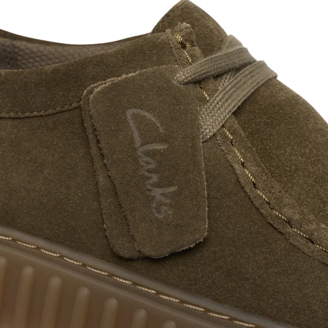 Clarks Torhill Lo Heren Veterschoenen - Olive Suede - afbeelding 6 van 6