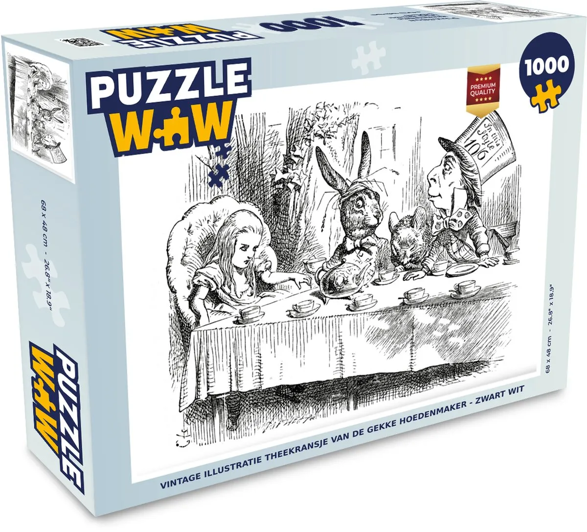 PuzzleWow Vintage Illustratie Theekransje Legpuzzel 1000 Stuks - Multicolor