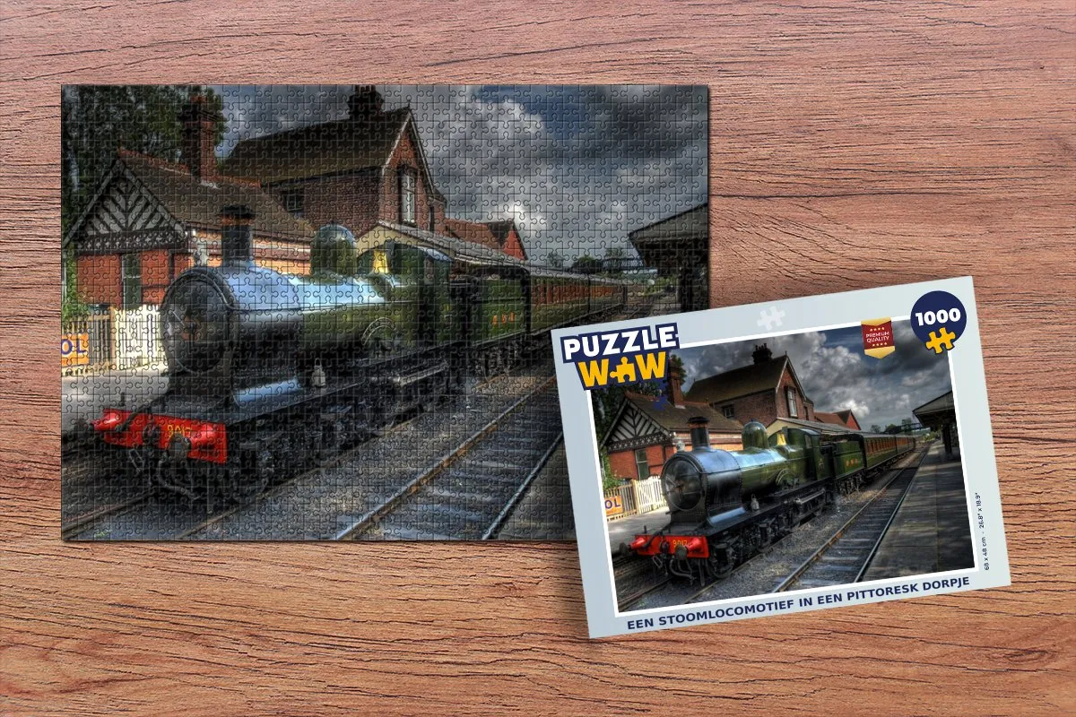 PuzzleWow Legpuzzel Stoomlocomotief 1000 Stuks - Multicolor