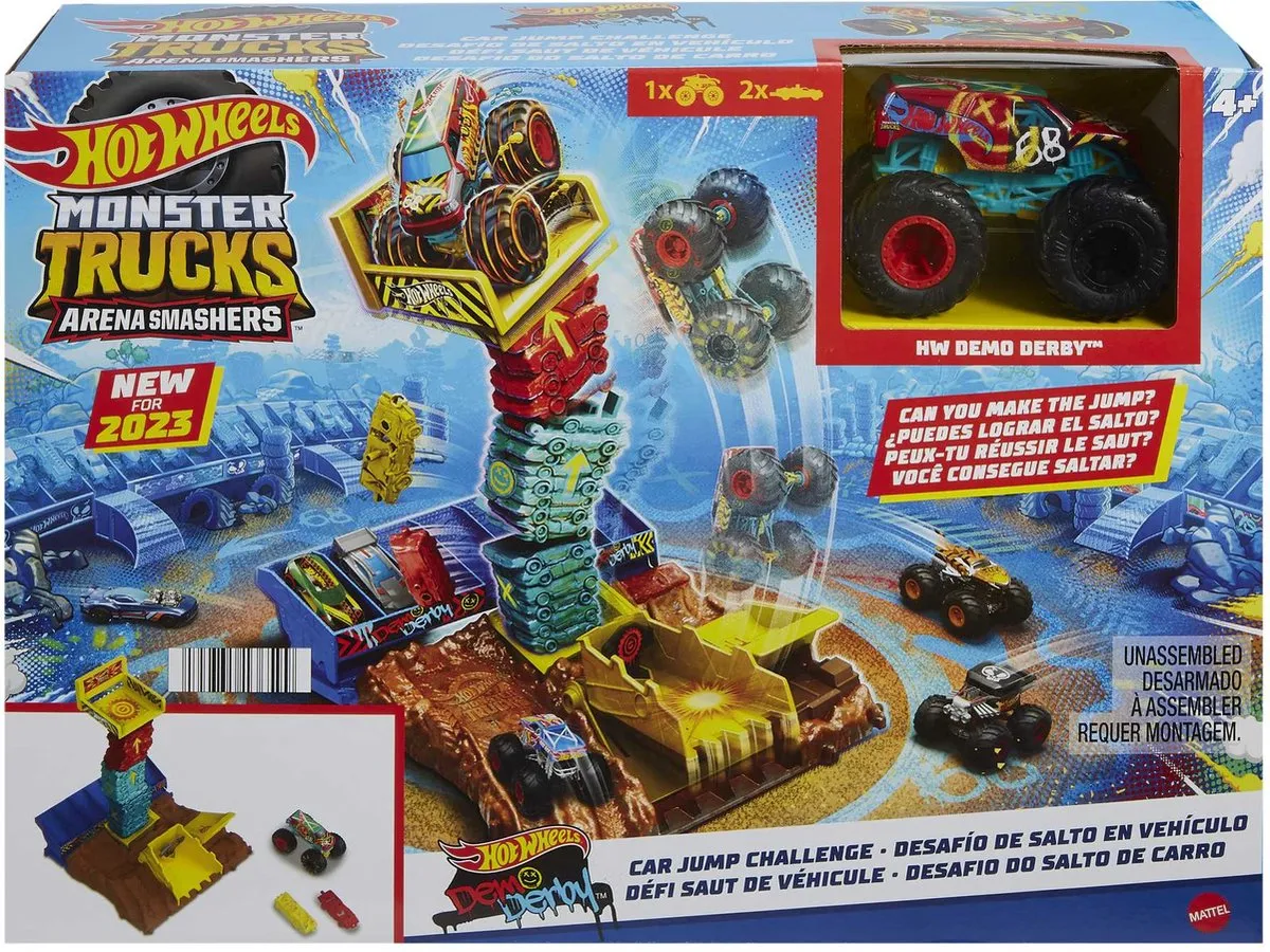 Hot Wheels Monster Trucks Arena Smashers Demo Derby Car - HNB94 - afbeelding 3 van 6