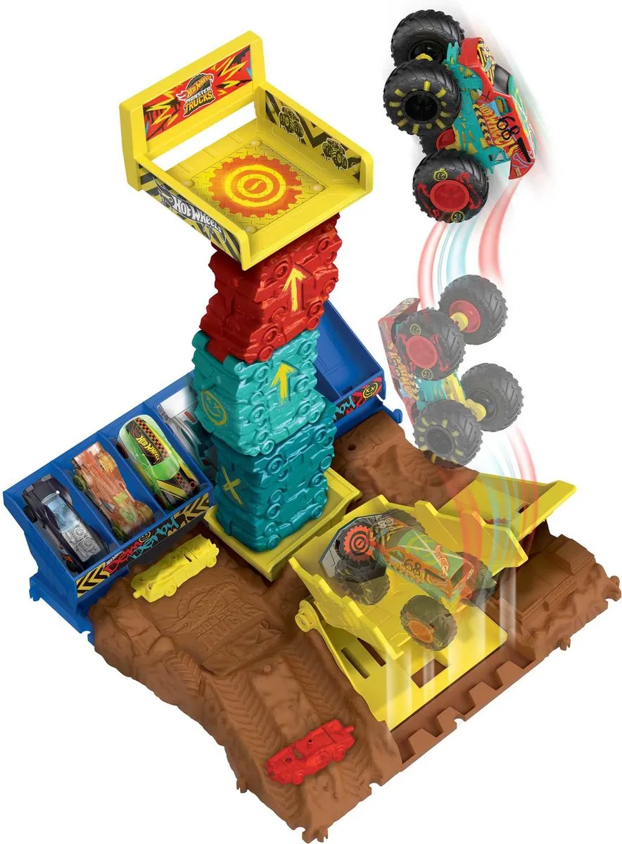 Hot Wheels Monster Trucks Arena Smashers Demo Derby Car - HNB94 - afbeelding 6 van 6