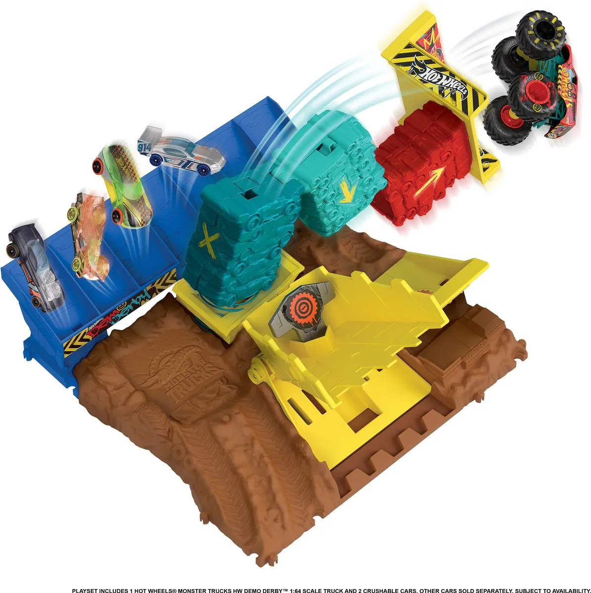 Hot Wheels Monster Trucks Arena Smashers Demo Derby Car - HNB94 - afbeelding 2 van 6