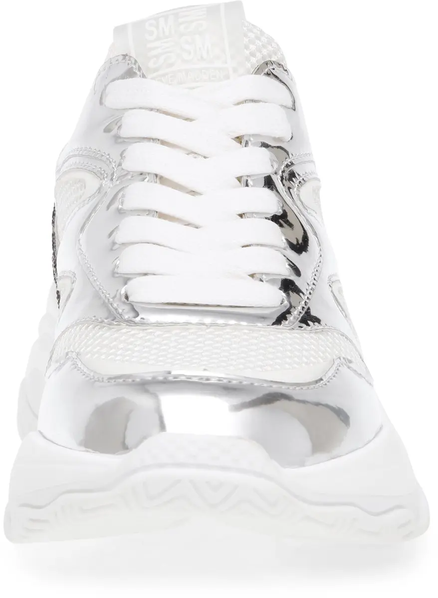 Steve Madden Medallist2 Damestrainers 39 - Zilver/Wit