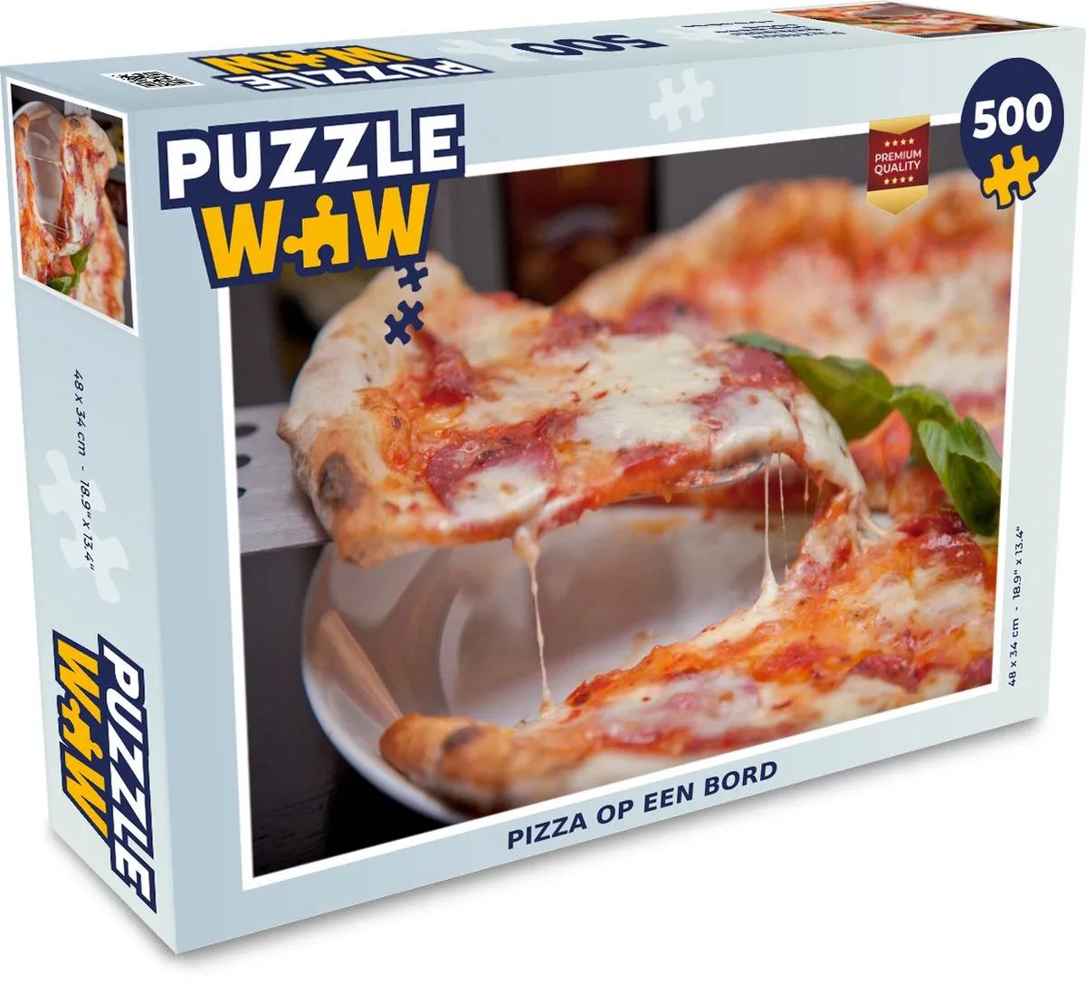 PuzzleWow Puzzel Pizza op een bord 500 Stuks - Multicolor