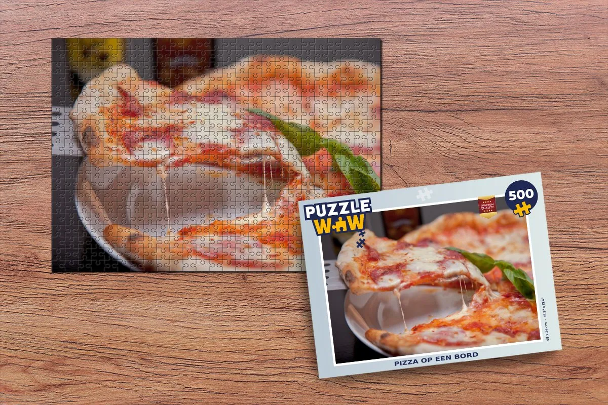 PuzzleWow Puzzel Pizza op een bord 500 Stuks - Multicolor