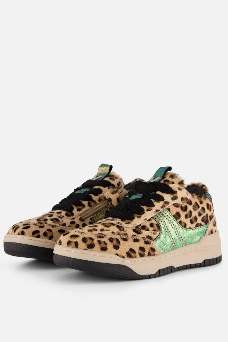 Vingino Bold Rosali Leopard Sneakers beige Leer