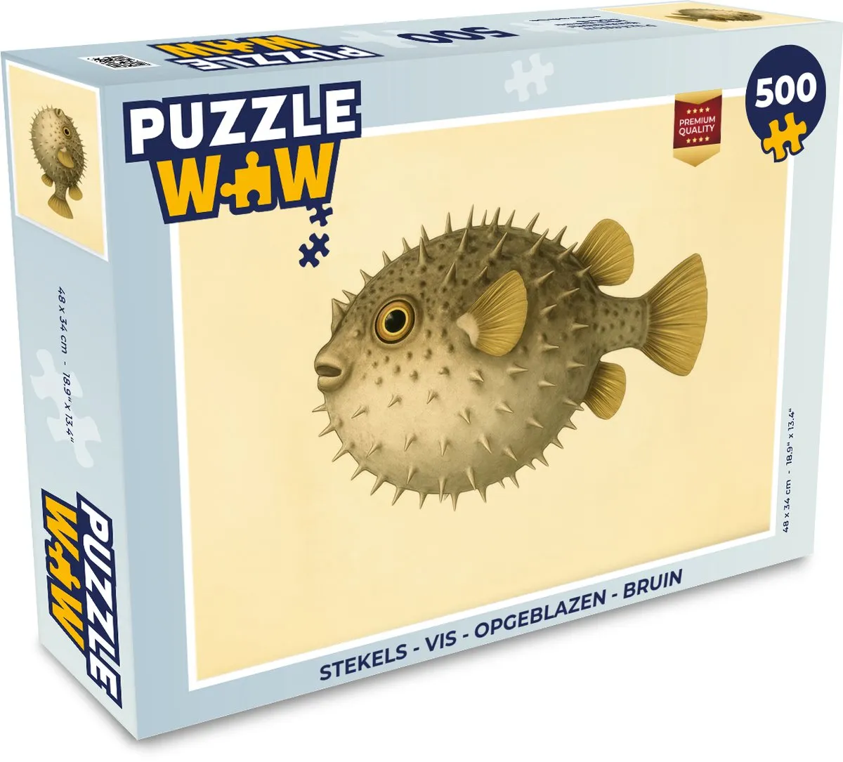 PuzzleWow Stekels Vis Legpuzzel 500 Stuks - Bruin