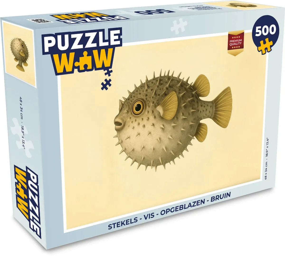PuzzleWow Stekels Vis Legpuzzel 500 Stuks - Bruin