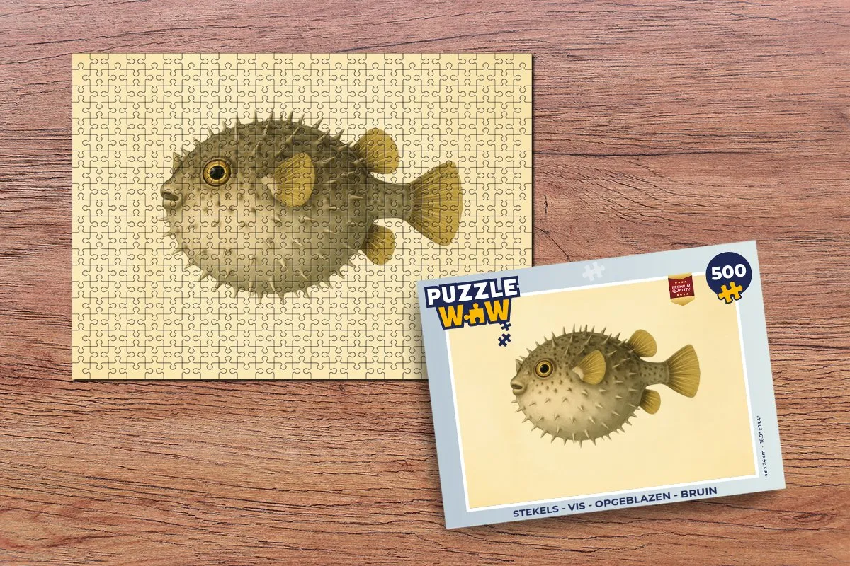 PuzzleWow Stekels Vis Legpuzzel 500 Stuks - Bruin