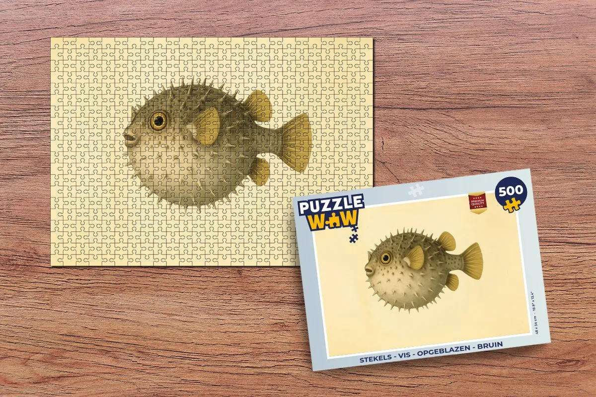 PuzzleWow Stekels Vis Legpuzzel 500 Stuks - Bruin