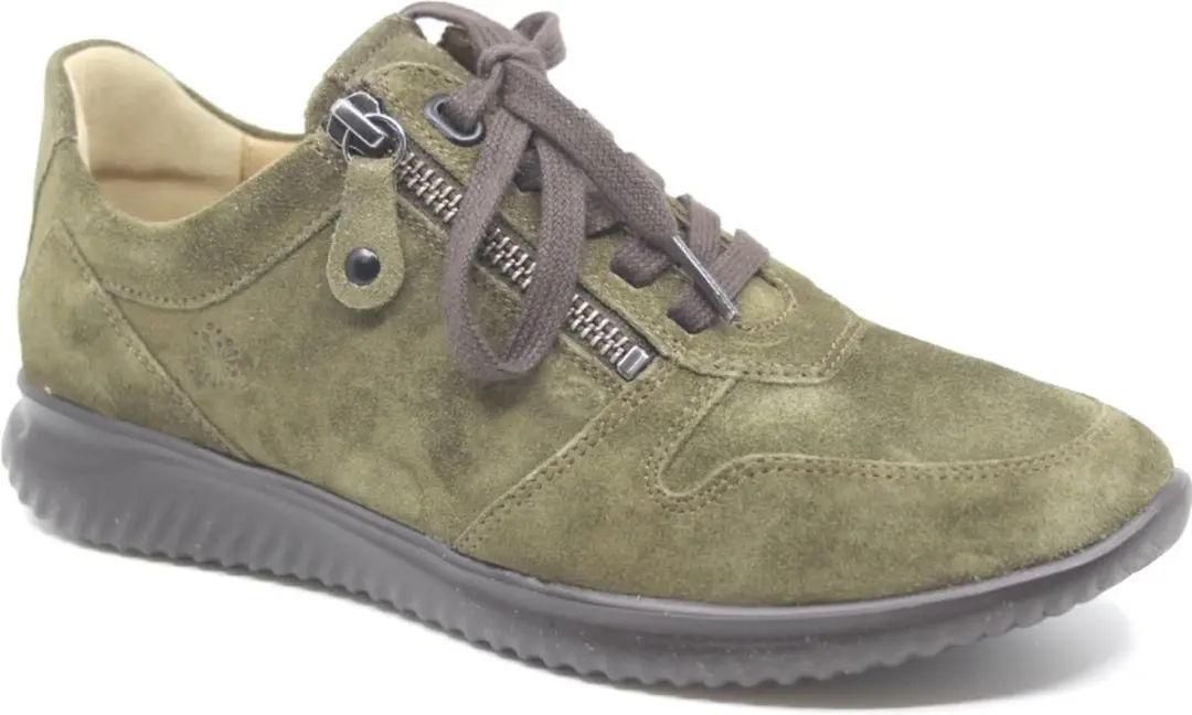 Hartjes, 162.1121, 162.1121/34 91.91, Forest green lage dames sneakers wijdte G