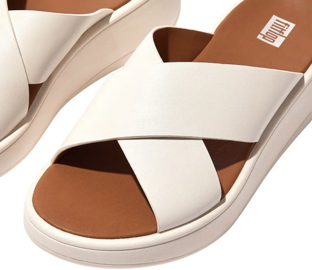 FitFlop F-Mode Platform Slides Dames 39 - Off White/Bruin - afbeelding 6 van 6