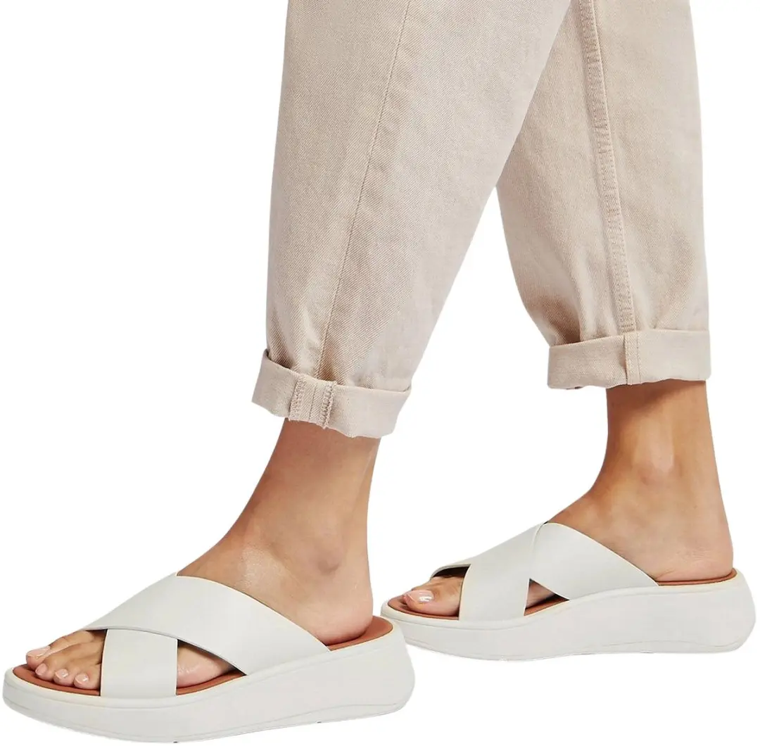 FitFlop F-Mode Platform Slides Dames 39 - Off White/Bruin