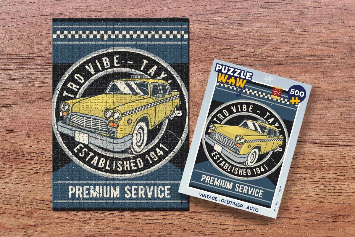 PuzzleWow Vintage Oldtimer Legpuzzel 500 Stuks - Multicolor