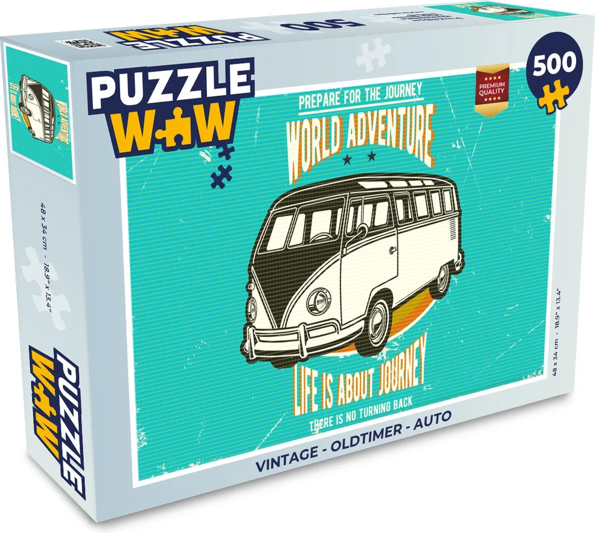 PuzzleWow Vintage Oldtimer Legpuzzel 500 Stuks - Multicolor