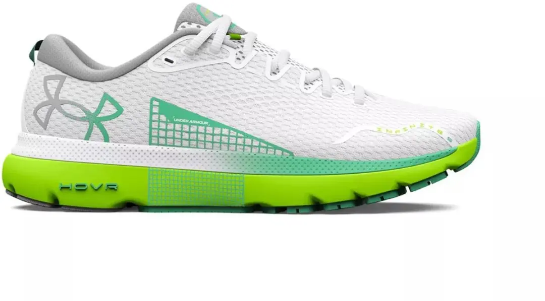 Under Armour Dames Wit en Groen HOVR Infinite 5 Sportschoenen